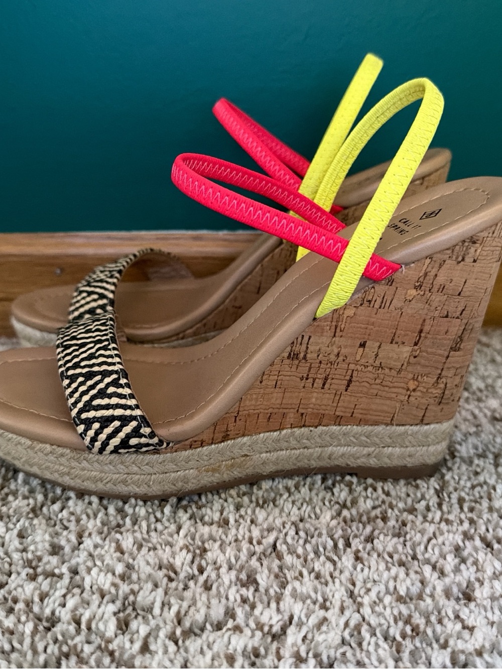 Call It Spring Women's Neon Wedge Sandals - Picture 3 of 4
